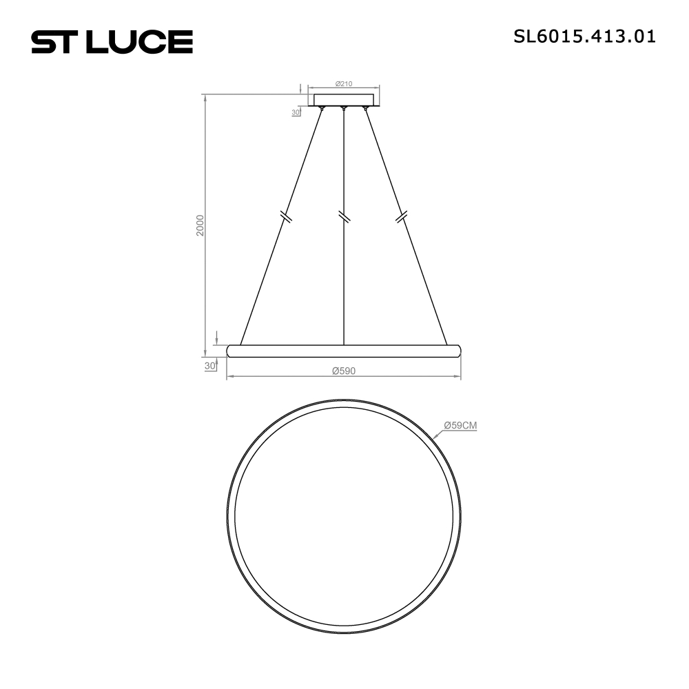 SL6015.413.01 Светильник подвесной ST-Luce Темно-Серый/Белый LED 1*45W 3000K-6000K