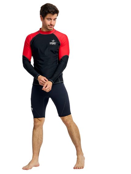 Футболка рашгард лонгслив Sargan Агидель UPF 50+ мужская черно-красная