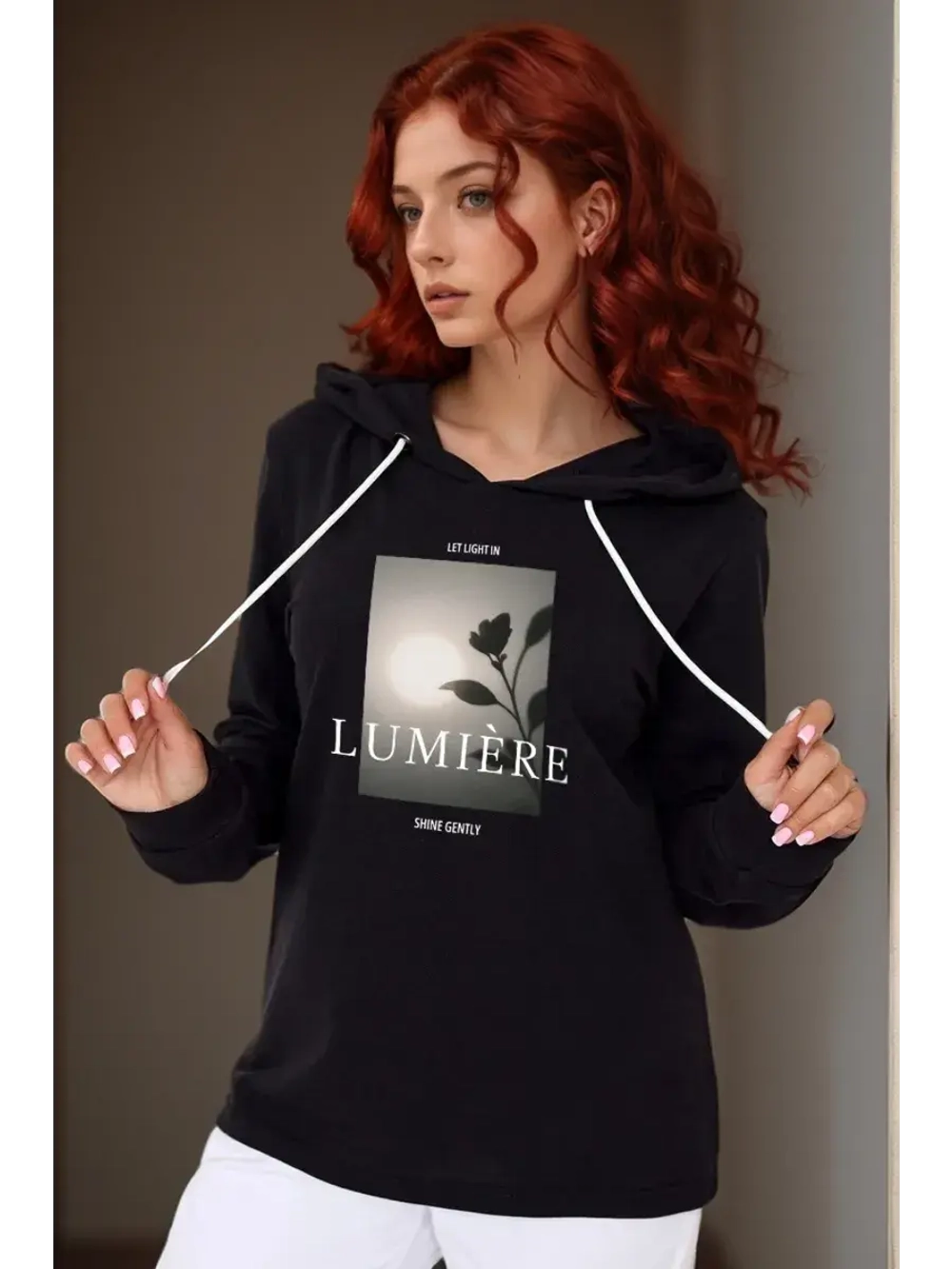 футболка с длинным рукавом лонгслив с капюшоном