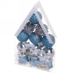 Набор украшений «Таинственная зимняя ночь» 20*11,5*4 см (12 предметов), Серебро/голубой