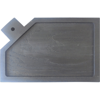 Доска для подачи с ручкой(6см) с выемкой;дуб;H=25,L=300/200,B=200мм;черный