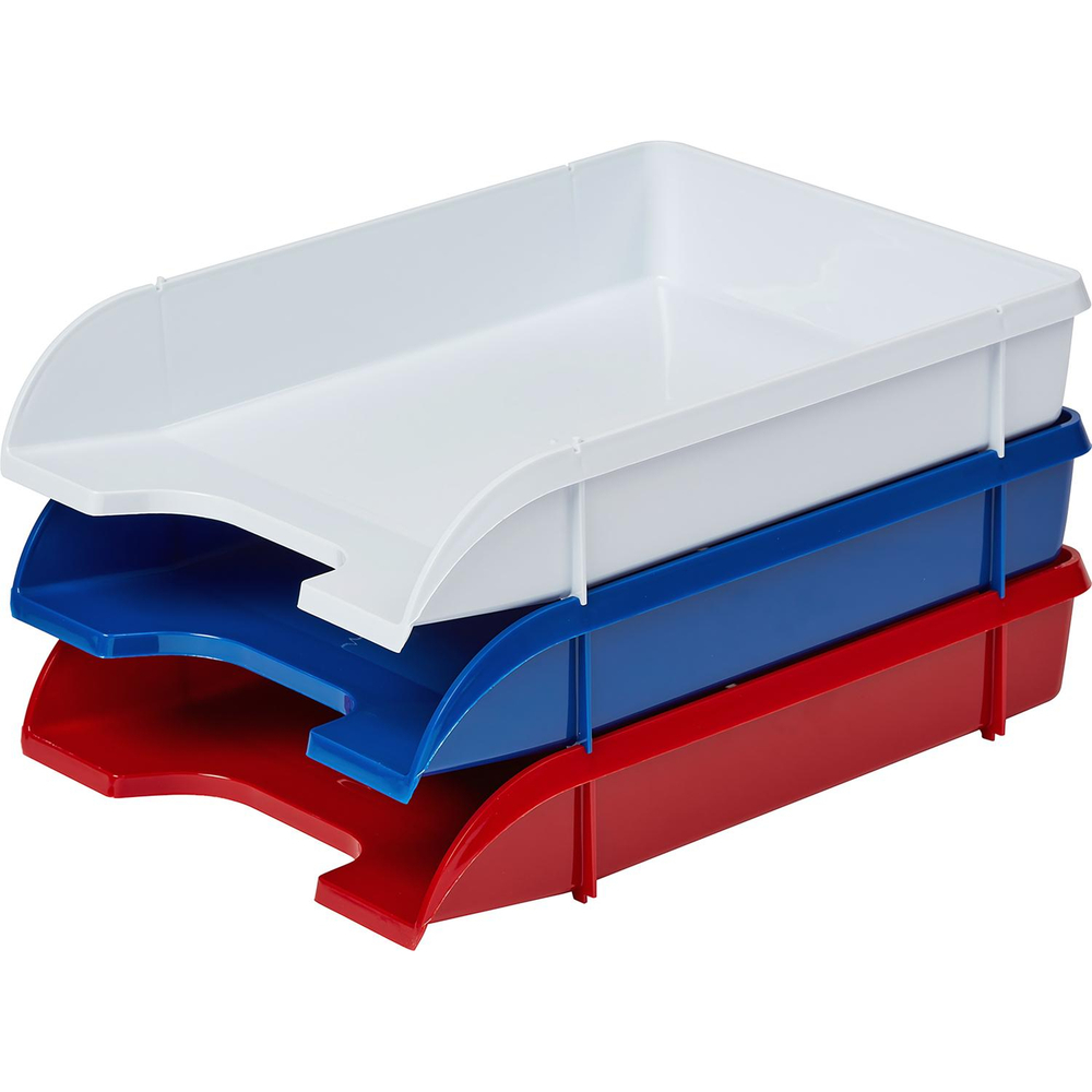 Лоток горизонтальный Attache Триколор 3шт/уп белый, синий, красный