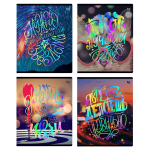 Тетрадь 48л А5, клетка,тиснение фольгой "Яркие мысли"(BG)