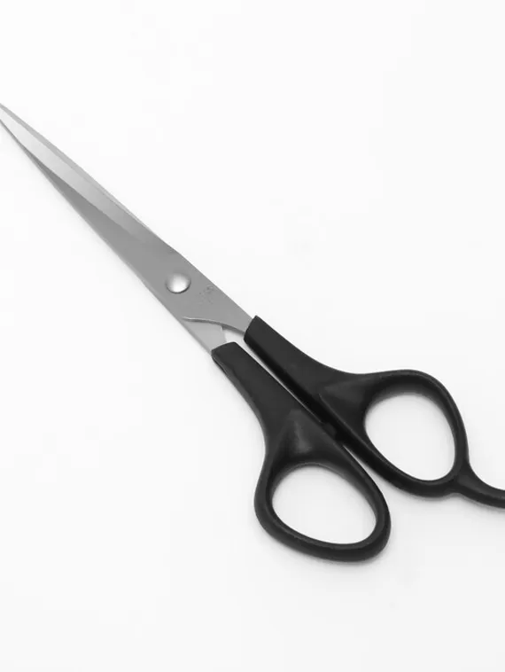 Ножницы парикмахерские с упором, лезвие — 6 см, цвет чёрный/серебряный