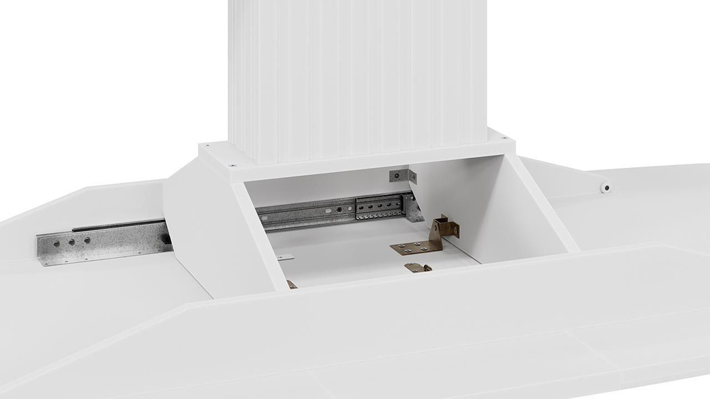 Стол кухонный обеденный раздвижной Белый глянец/Стекло глянцевое белое 130(162)х80х75 см