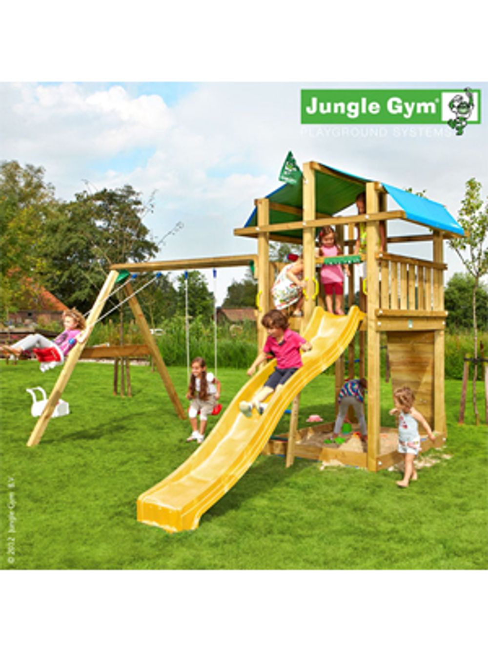 Детский городок Jungle Gym Fort + SwingModule Xtra