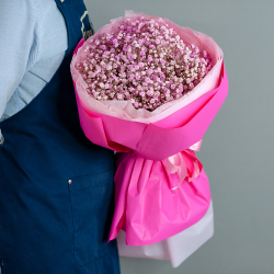 Букет воздушной розовой гипсофилы