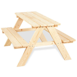 Dipriz Садовый комплект Микки из сосны: детский стол и две лавочки, 90х86х50 см, в натуральной отделке