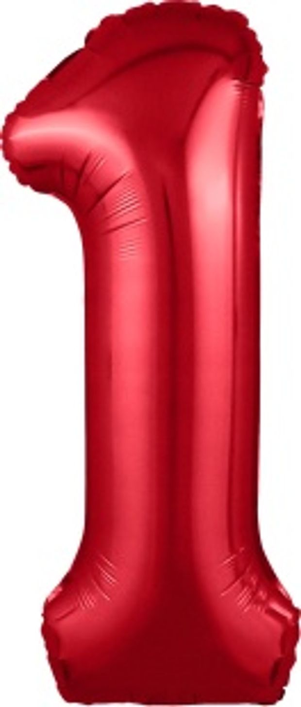 Agura Шар 40" / 102 см "Цифра 1" Металлик Red красный (БГ-60)