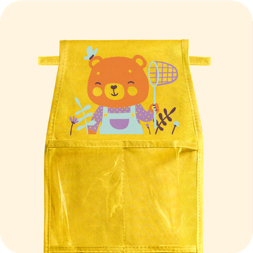 Кармашки для детского сада на липучке. Медвежонок