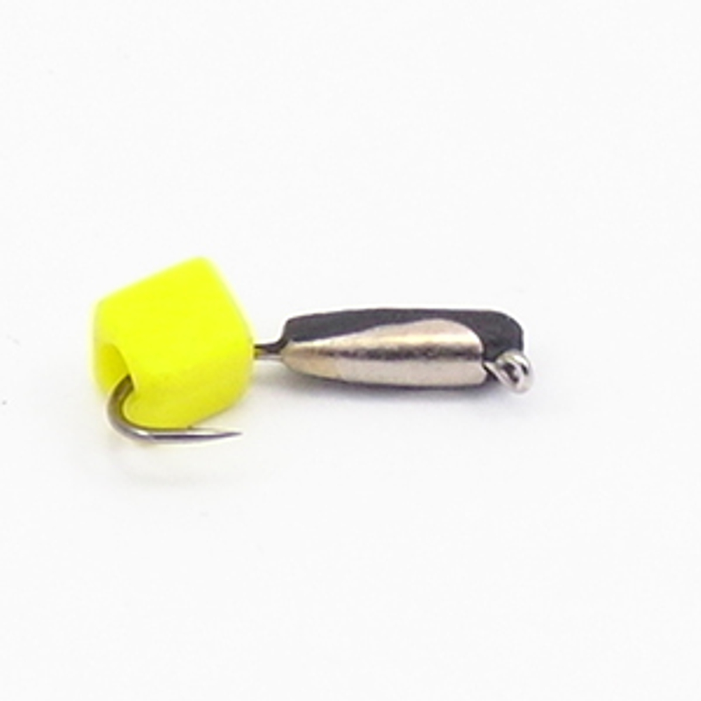 Мормышка Владимирская 138 "Гвоздик с желтым кубиком", с коронкой, 2мм, 0.4гр (15шт/уп)