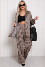 Костюм брючный  Армани (бежево-черный) К11-84/5 Nikol