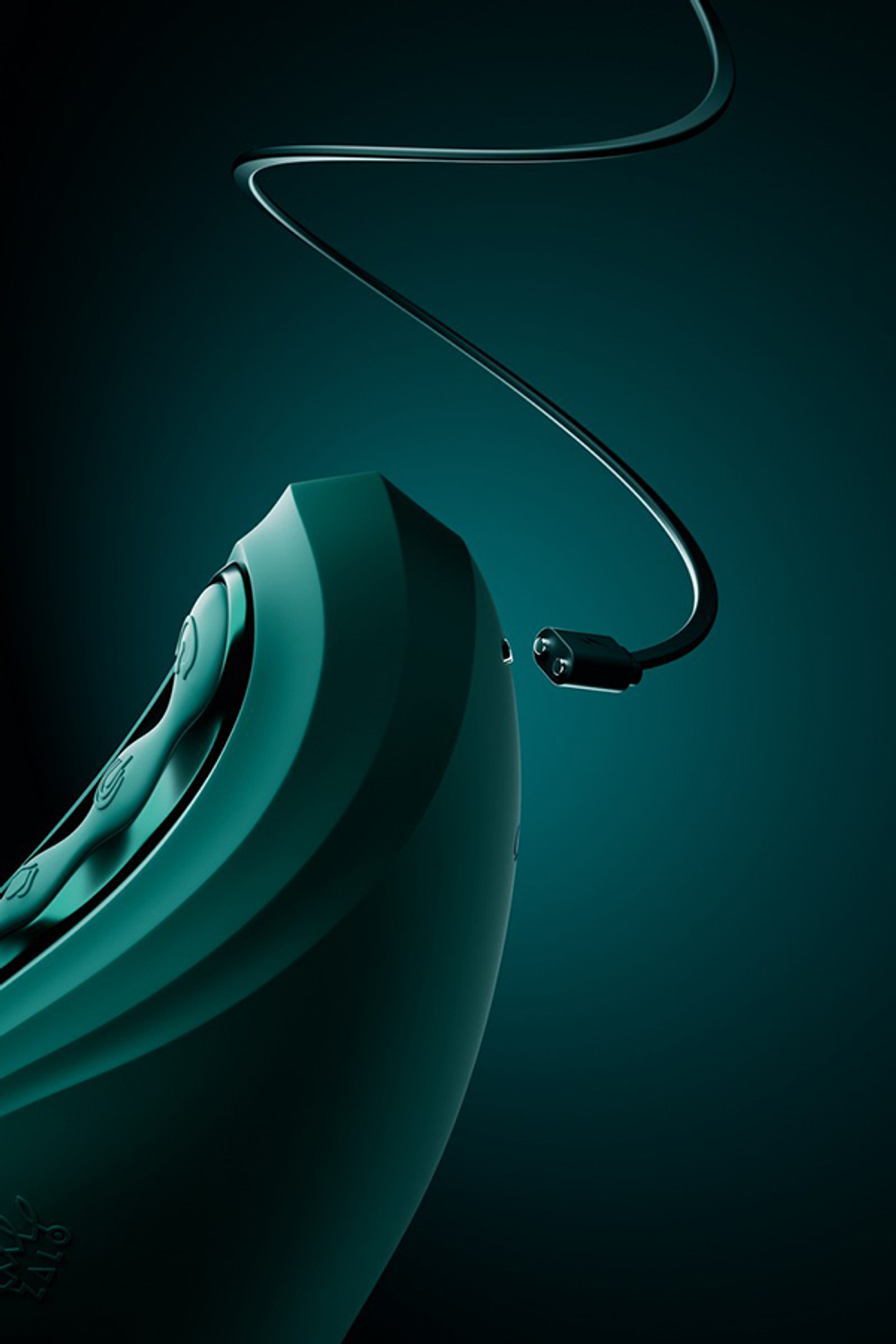 Зеленый вибратор-кролик 24,6см с функцией вылизывания и нагревом Zalo Ares G-Spot Rabbit Vibrator Turquoise Green