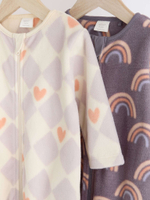 Комбинезон / Cлип флисовый для малышей Next N77-707, 2 шт., Кремовый, Серый