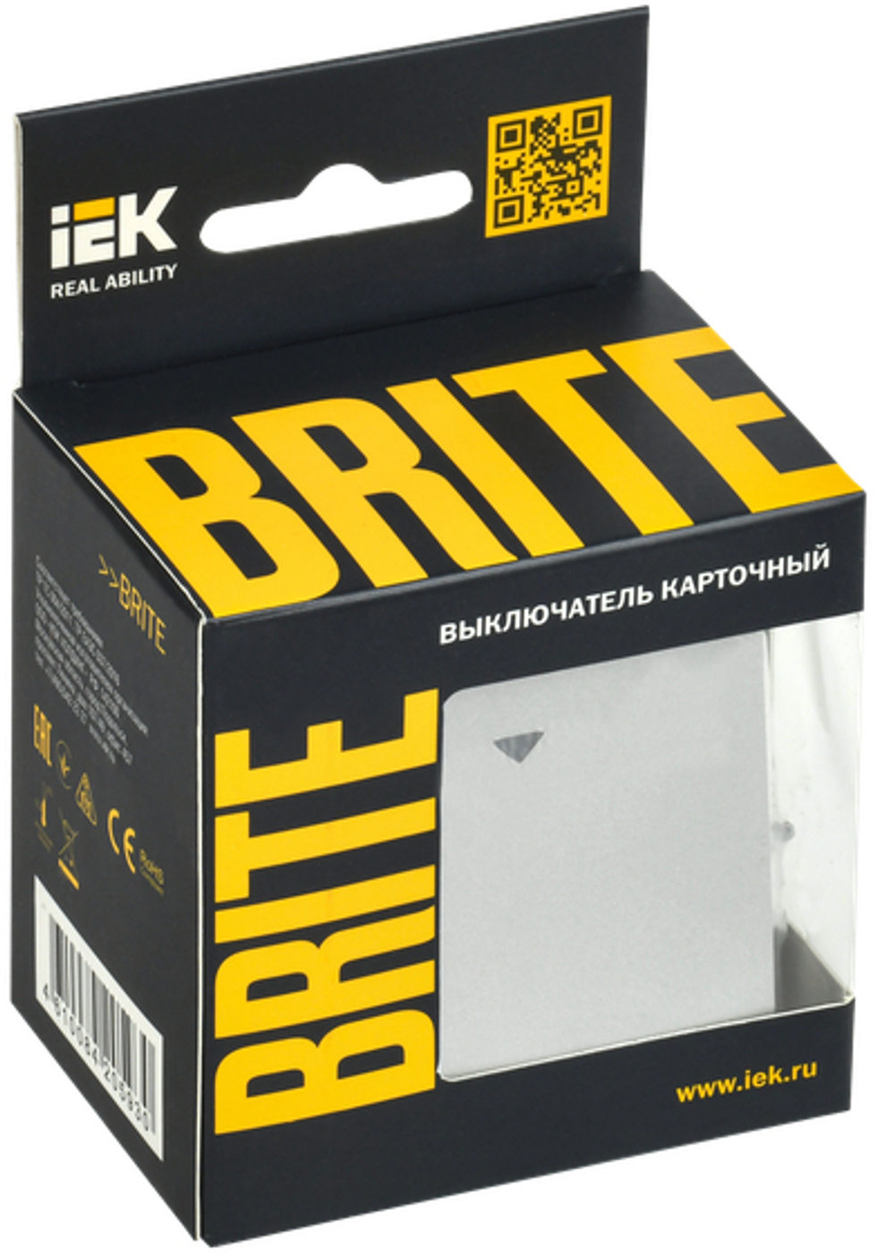 BRITE Выключатель карточный 30А ВС10-1-8-БрА алюминий IEK