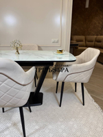 Кухонный раскладной стол "Прадо" белый мрамор и 4 стула ШЕЛЛ