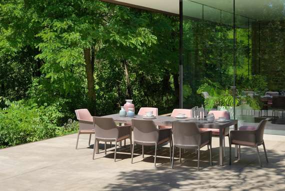 Стол металлический раздвижной Rio Alu, 210-280х100 см, тортора