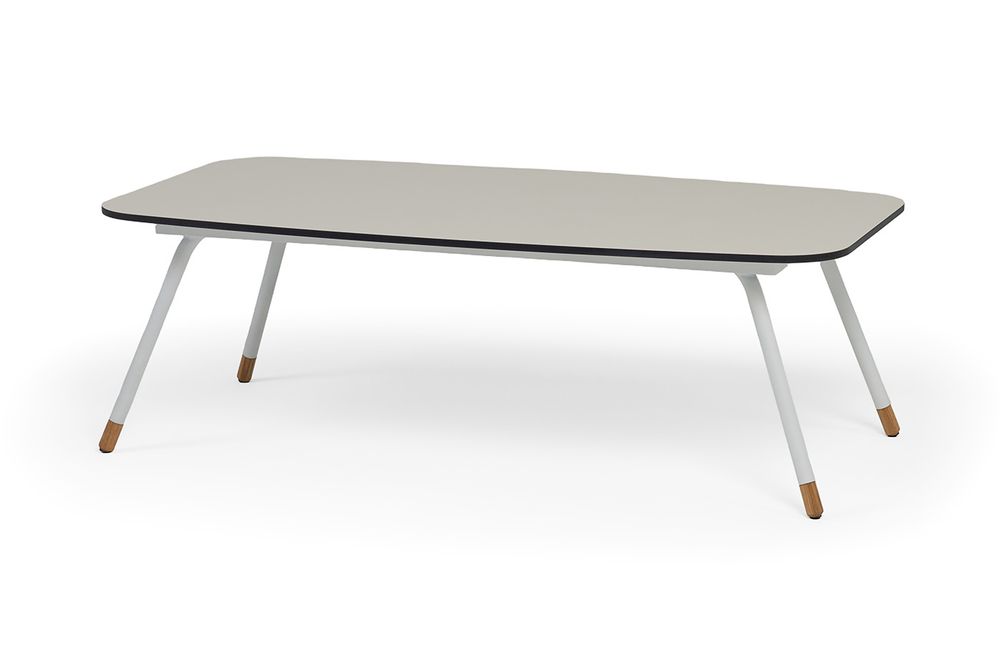 "Верона" журнальный стол из HPL 120х65, H40, каркас белый муар, цвет столешницы "крем"