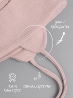 Шапка с ушками для девочки трикотажная на завязках