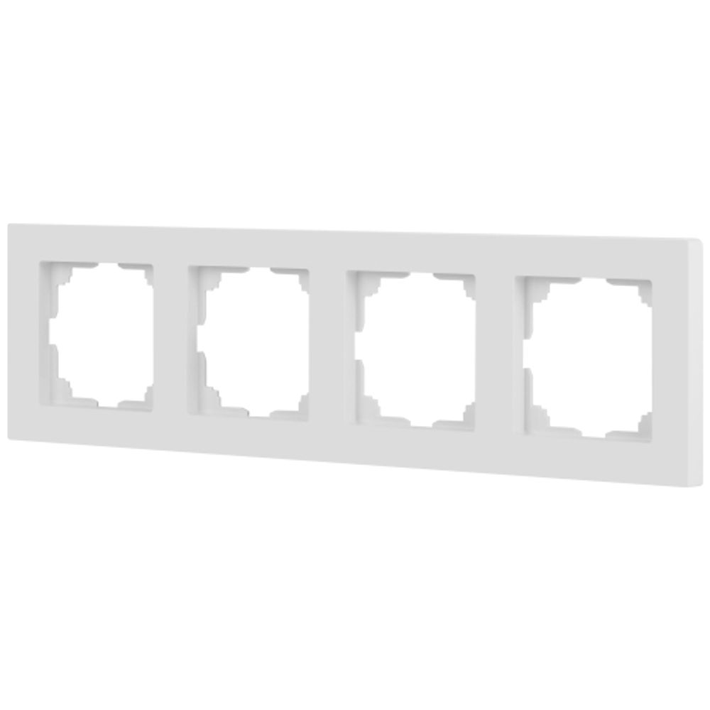 Рамка для розеток и выключателей Intro Accent 6-504-01М на 4 поста, СУ, белый матовый | Intro