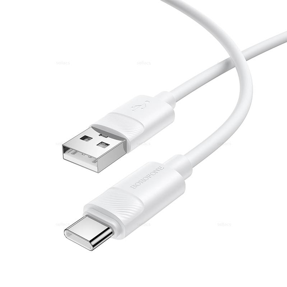 Borofone BX123 Leya силиконовый зарядный дата кабель Type-C (white)