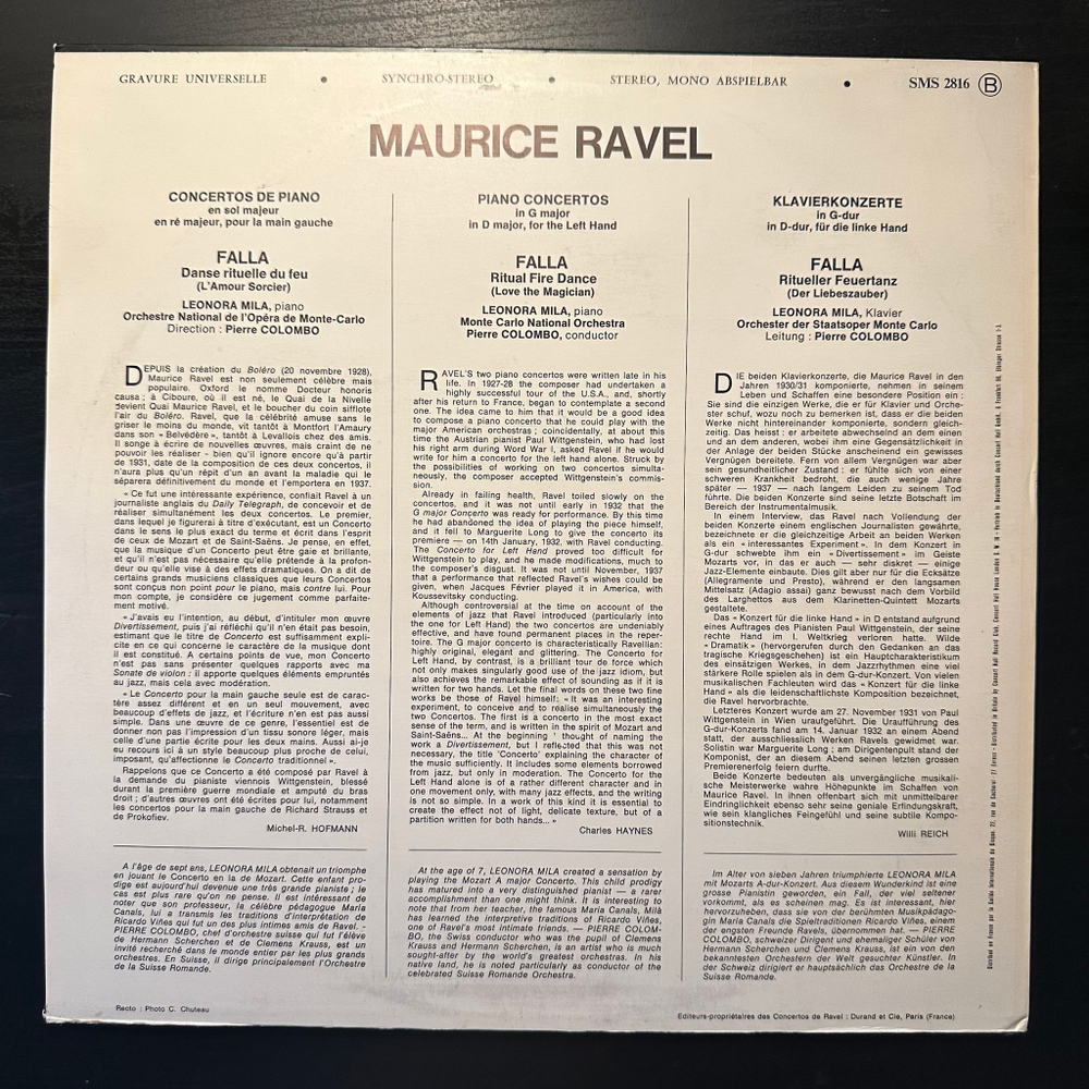 Равель - Концерты для фортепиано с оркестром (Франция)