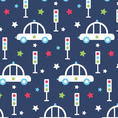 Buy kids fabric police car blue