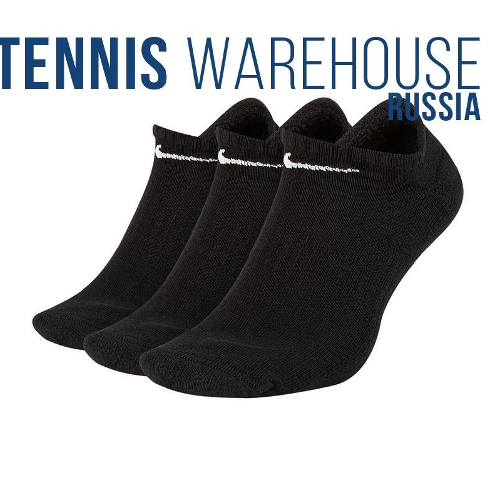 Теннисные носки Nike Everyday Cotton Cushioned No Show 3P - черный