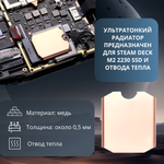 Игровая приставка Valve Steam Deck OLED (глянцевый) (DualBoot: Windows 11 + SteamOs) 1 ТБ SSD (upgrade) + радиатор медный, без игр, черный