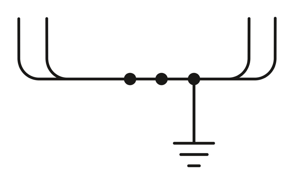3042162 - ST 2,5-QUATTRO/4P-PE - Заземляющий клеммный модуль с пружинными зажимами