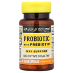 Mason Natural, пробиотик с пребиотиком, 40 растительных капсул