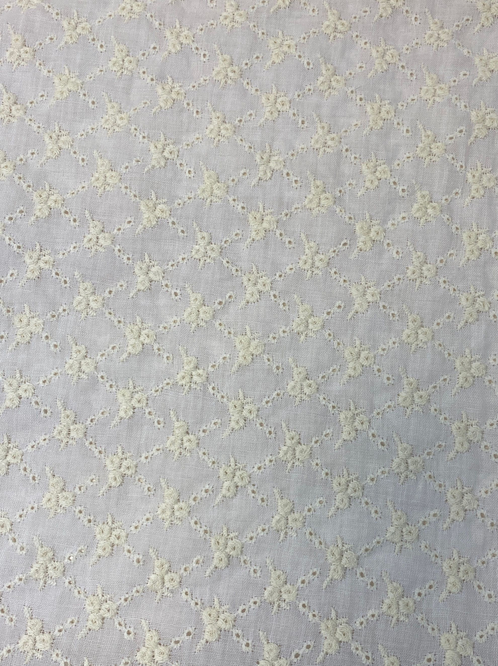 Ткань Батист натуральный хлопок 100%с вышивкой (Италия) ш-140см цена за 1м