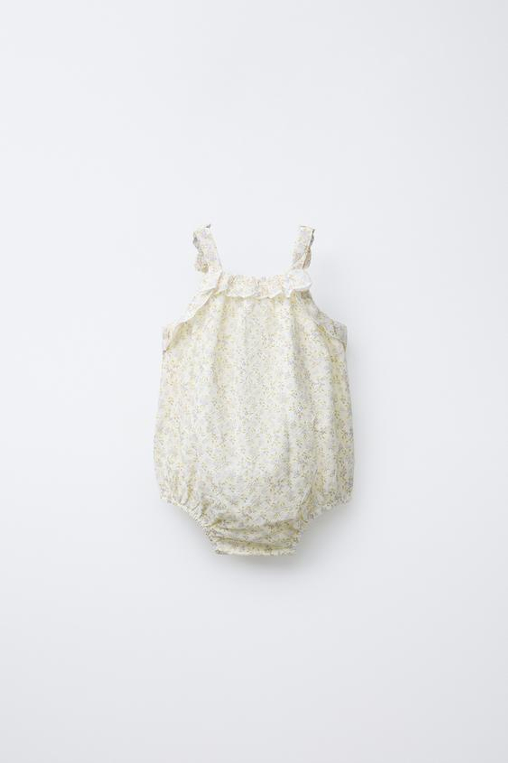 ZARA КОМБИНЕЗОН С ЦВЕТОЧНЫМ ПРИНТОМ, ЭКРЮ