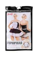 Верхняя часть костюма «Горничная», Pecado BDSM, корсет, головной убор, черно-белый, 42