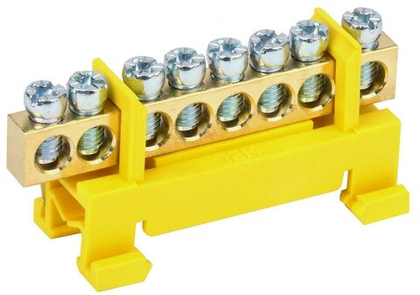 Шина PE "земля" на DIN-изоляторе типа "Стойка" ШНИ-6х9-8-С-Ж IEK