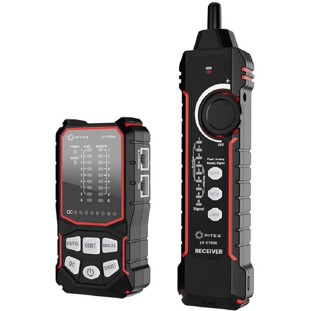 Кабельный тестер 5bites Тестер-трассоискатель кабеля 5bites LY-CT016 UTP / STP / TEL / POE / NCV / PLUG TEST