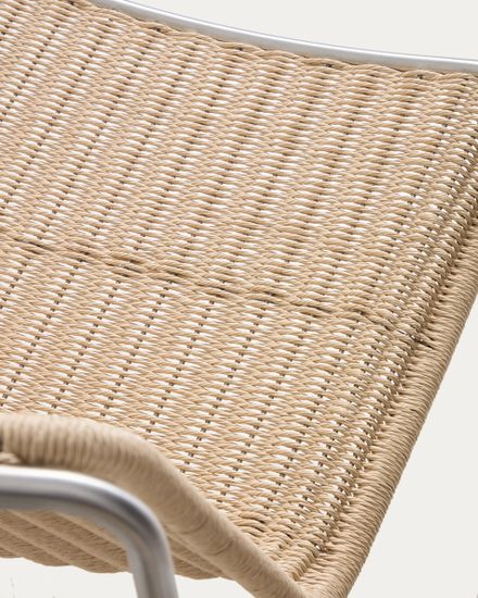 Уличное кресло Tavari из бежевой веревки и стали