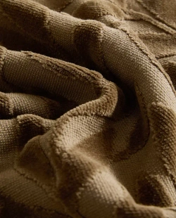 ZARA HOME ЖАККАРДОВОЕ ПОЛОТЕНЦЕ, ТЕМНЫЙ ХАКИ