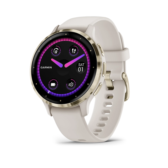 Умные часы Garmin Venu 3S 41 мм Безель из нержавеющей стали из мягкого золота, корпус из слоновой кости и силиконовый ремешок