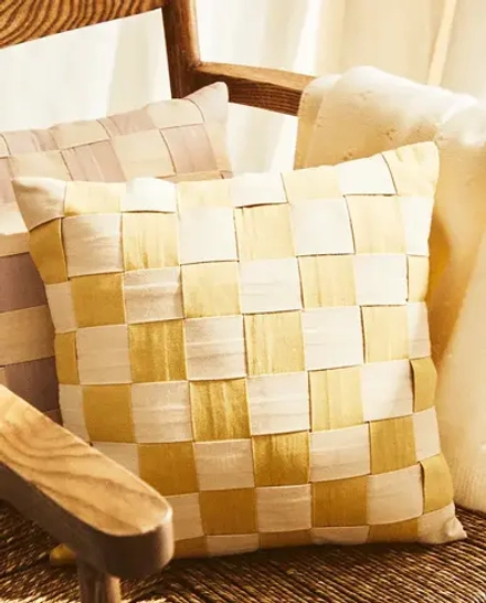 ZARA HOME ДЕТСКАЯ ХЛОПКОВАЯ ПОДУШКА, ЖЕЛТЫЙ