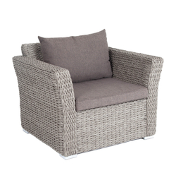 "Капучино" кресло из искусственного ротанга (гиацинт), цвет серый