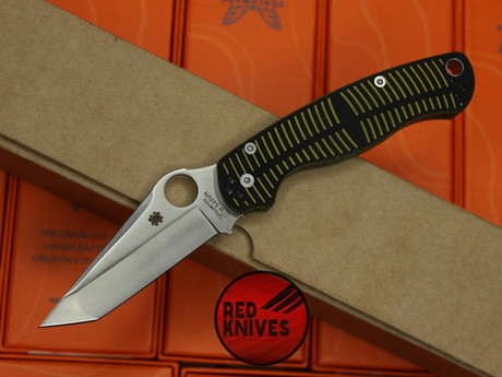 Нож Spyderco ParaMilitary 2 Salt TANTO - расцветка пчела, клинок танто