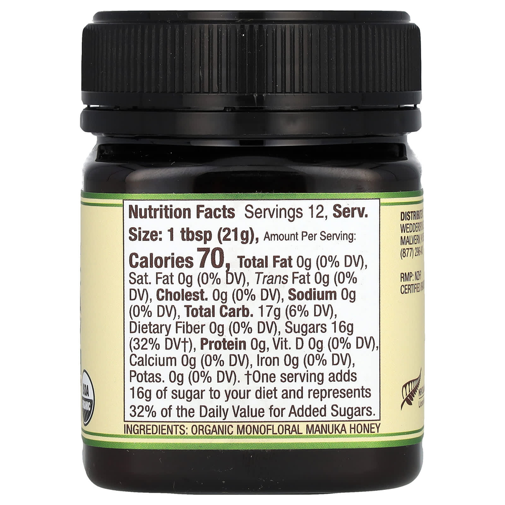 Wedderspoon, Органический необработанный мед манука, KFactor 16, 250 г (8,8 унции)