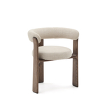 Granite Стул на 3 ножках из бежевого шенилла и массива ясеня в отделке орех