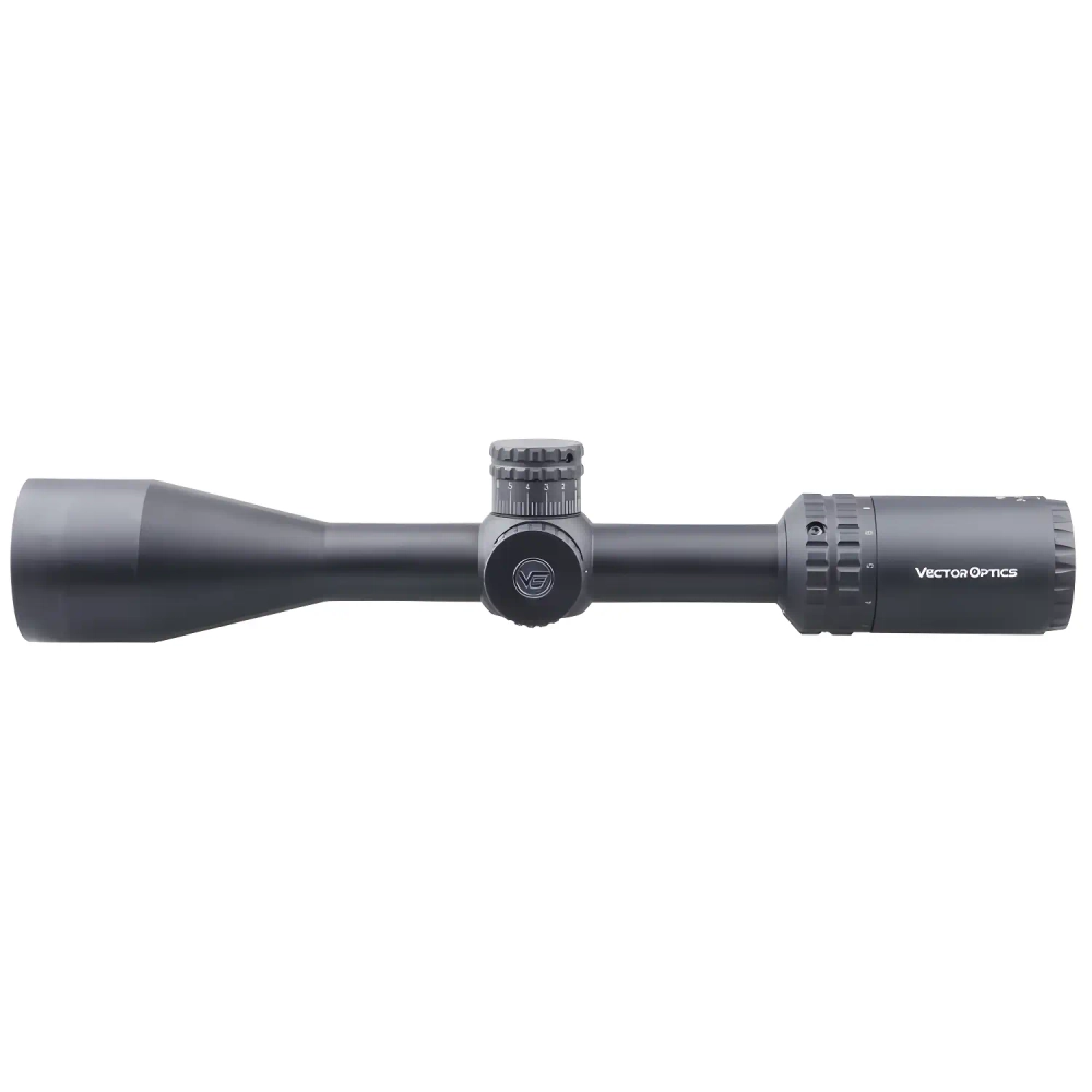 Оптический прицел Vector Optics HUGO 3-12x44 (SCOM-30), боковой вид с логотипом Vector Optics