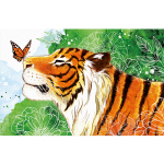 Календарь трехсекционный с полноцветными подложками на 2026 год, "Тигр с бабочкой"