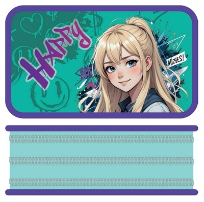 Пенал 3 секц. большой 190/105 "Милая блондинка 2025" металлизированный картон