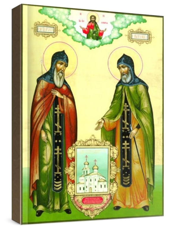 Александр Пересвет и Андрей Ослябя (рукописная икона)