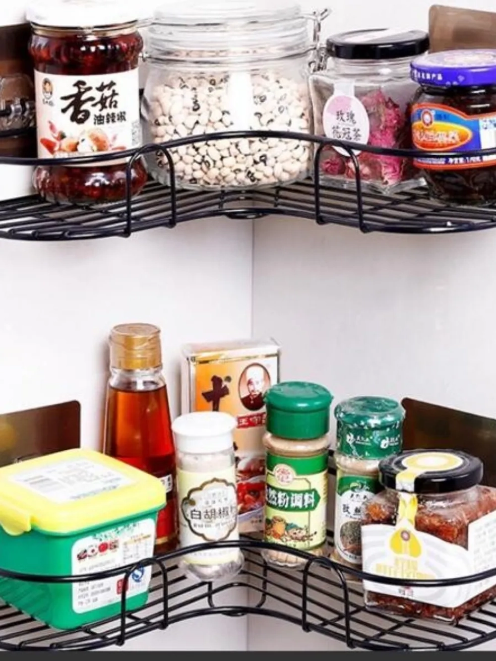 Угловой органайзер для ванной без сверления настенная полка