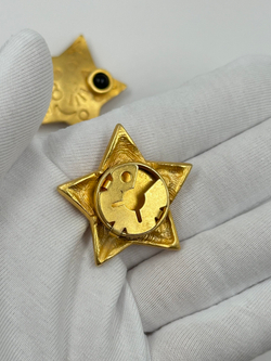 Накладка на пуговицу Звезда с чёрной вставкой